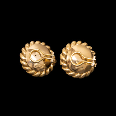 Vintage gold earrings with pearls - #2