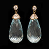 Vintage oorhangers met aquamarijn en diamant