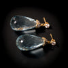Vintage oorhangers met aquamarijn en diamant