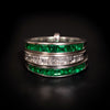 Platina ring met smaragd en diamant