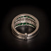 Platina ring met smaragd en diamant