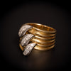 Vintage bi-color gold ring with diamonds