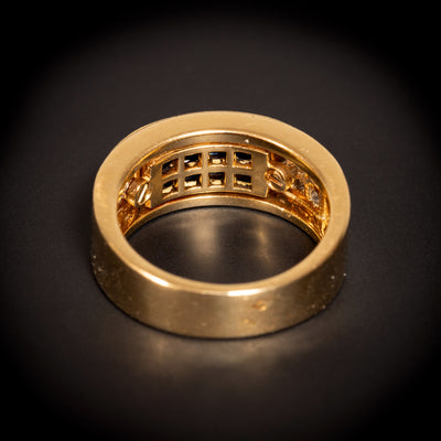 Gold ring with sapphire and diamonds - #3