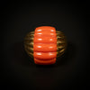 Vintage gouden ring met bloedkoraal