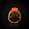 Vintage gold ring with red coral - #6