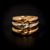 Vintage bandring drie kleuren goud