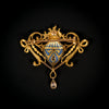 Geëmaillerde Art Nouveau-broche met diamant