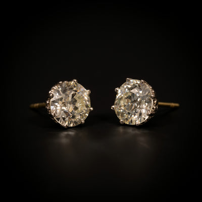 Earrings with old-cut diamonds - #2