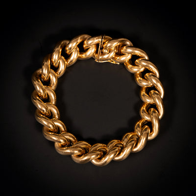 Vintage gouden armband van gourmetschakels - #1