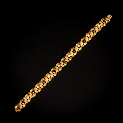 Vintage gouden armband met diamant en saffier - #1