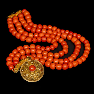 Dutch antique red coral necklace - #1