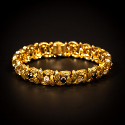 Vintage gouden armband met diamant en saffier - #3