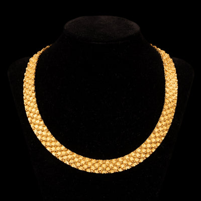 Choker necklace with textured gold - #1