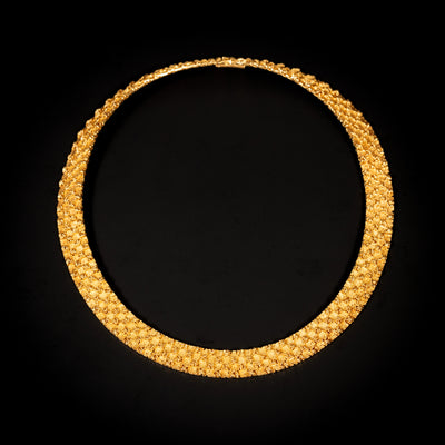 Choker necklace with textured gold - #4