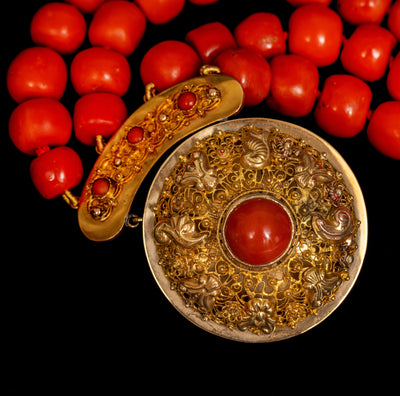 Dutch antique red coral necklace - #2