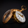 18e eeuws gouden zakhorloge in prachtige kast