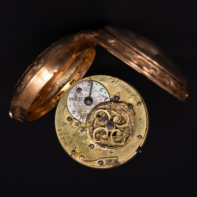 18th century gold pocket watch in beautiful case - #3