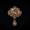 Antieke broche met pampels en roosgeslepen diamanten