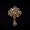 Antique brooch with pampels and rose cut diamonds