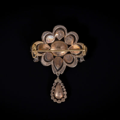 Antique brooch with pampels and rose cut diamonds - #2