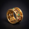 Cartier ring Tanjore with rubies ​​and emeralds