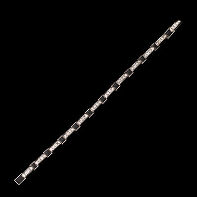 Platinum link bracelet with diamondS - #1