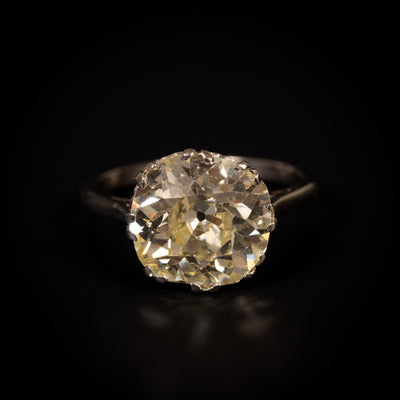 Solitaire in platinum with old-cut diamond - #3