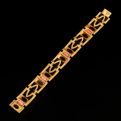 Art Deco armband met onyx en koraal - #3