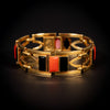 Art Deco armband met onyx en koraal - #6