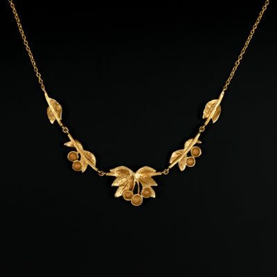 Art Nouveau necklace with cherries - #5