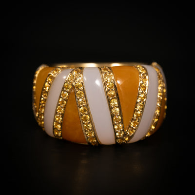 Ring met jade en gele diamant - #1