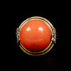Vintage ring met grote bloedkoraal