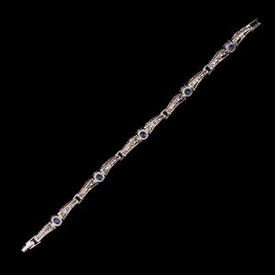 Waslikoff platina armband met diamant en stersaffier - #5