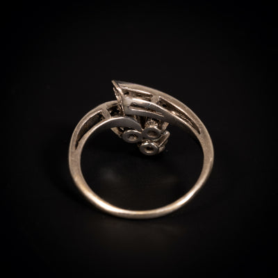 Antieke platina ring klavertje drie - #2