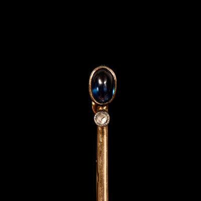 Bar brooch with sapphire and diamond - #1