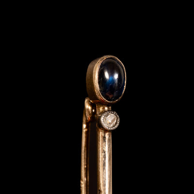 Bar brooch with sapphire and diamond - #2
