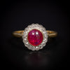 Antieke clusterring met robijn en diamanten - #1