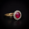 Antieke clusterring met robijn en diamanten - #5
