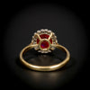 Antieke clusterring met robijn en diamanten - #3