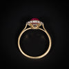 Antieke clusterring met robijn en diamanten - #2