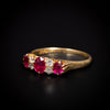 Antieke ring met robijn en diamant
