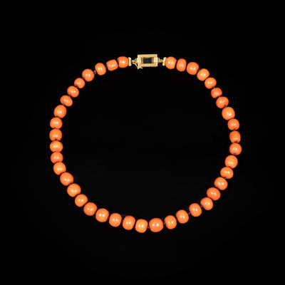Necklace with coral and gold clasp - #1
