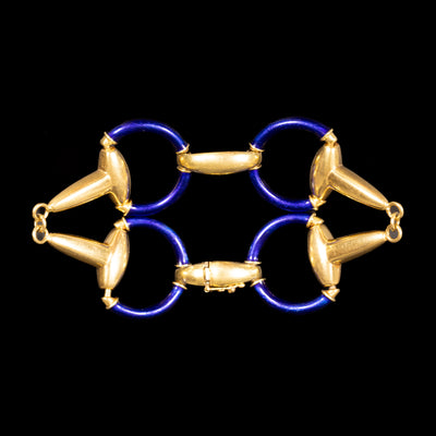 Vintage horsebit bracelet with enamel - #3