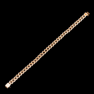 Roségouden gourmetarmband met diamant - #3
