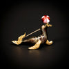Vintage enamelled seal brooch