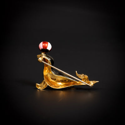 Vintage broche met email en diamant - #3
