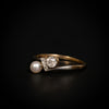 Antieke ring met parel en diamant - #5