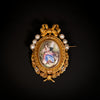 Demi-parure of antique enamelled brooches and pendant - #3