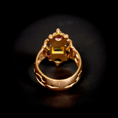 Antique ring with tourmaline and citrine - #4
