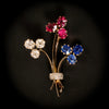 Antique brooch with diamonds, spinels and sapphires
